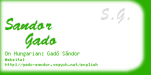 sandor gado business card